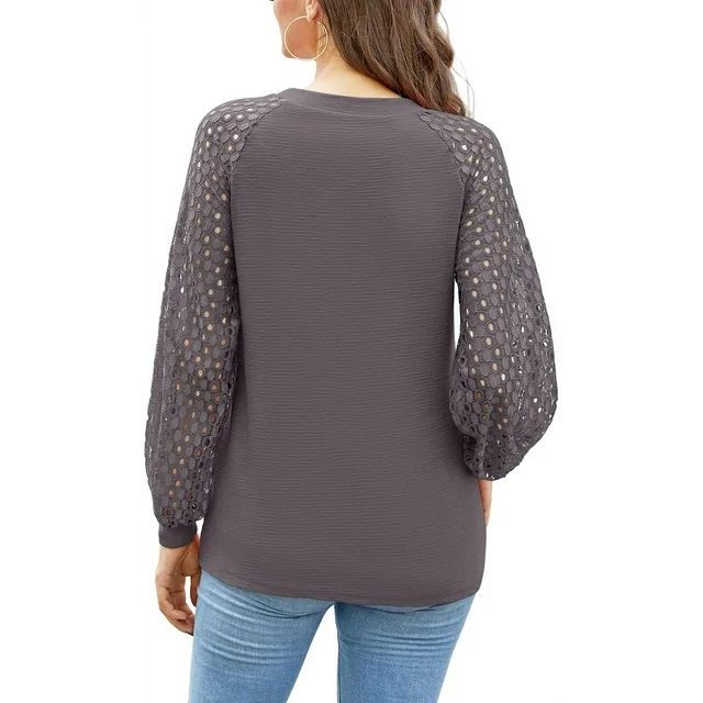 Loose Hollow Lace Long Sleeve Top